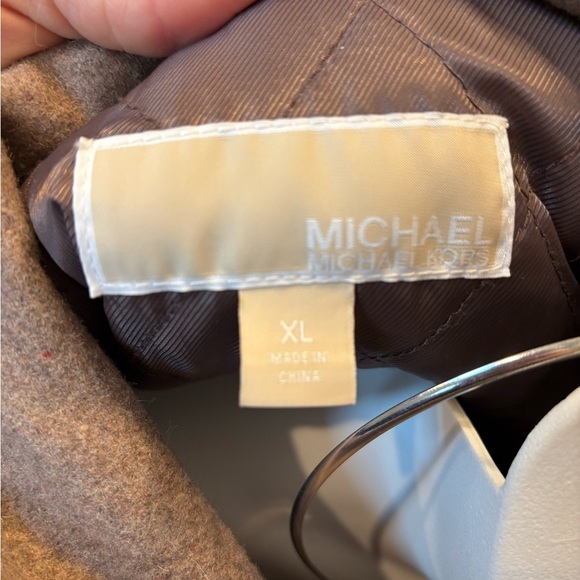 Michael Kors Brown Wool Button Up Lined Winter Warm Top Coat Jacket Women's Xl - Picture 6 of 8